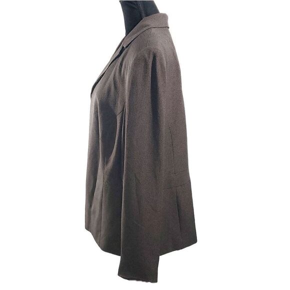 Karen Scott Woman Black Brown Checked Long Sleeve Button Blazer Jacket Size 20W - Picture 9 of 9